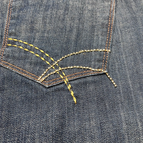 FYLO Rhinestone Jeans Sz12 Dark Mid Rise Bootcut 2% Spandex - Picture 3 of 4